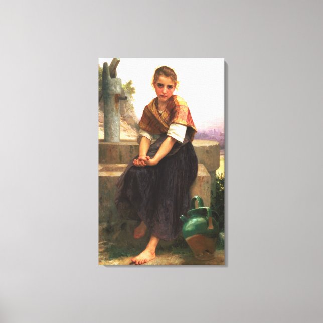 The Broken Pitcher von William-Adolphe Bouguereau Leinwanddruck (Vorderseite)