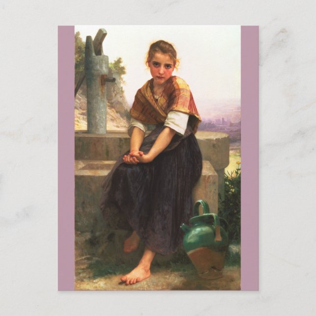 The Broken Pitcher von William-Adolphe Bouguereau Postkarte (Vorderseite)