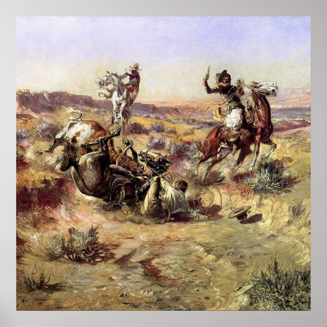 "The Broken Rope" von Charles M Russell Poster (Vorne)