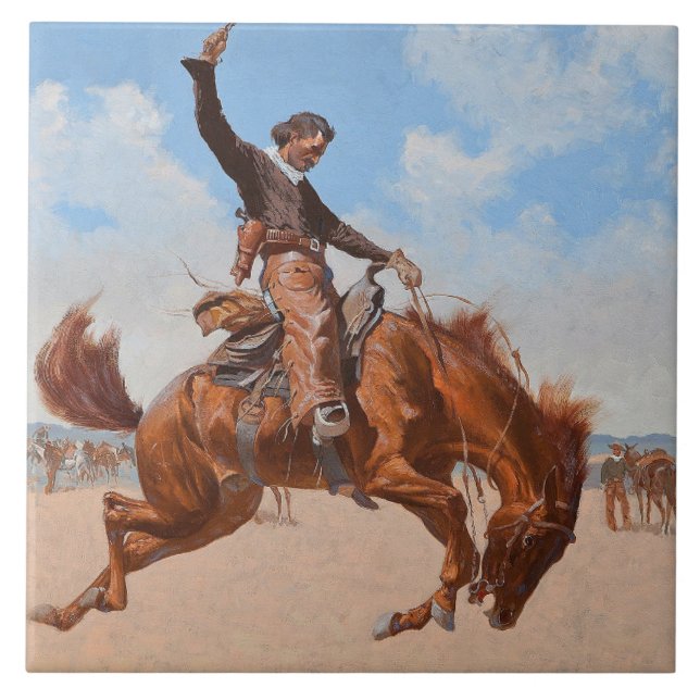 The Bronco Buster (von Frederic Remington) Fliese (Vorderseite)
