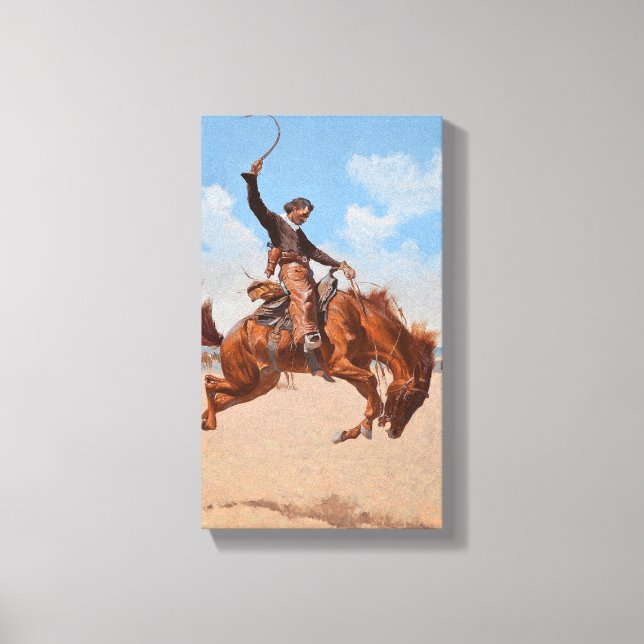 The Bronco Buster (von Frederic Remington) Leinwanddruck (Vorderseite)