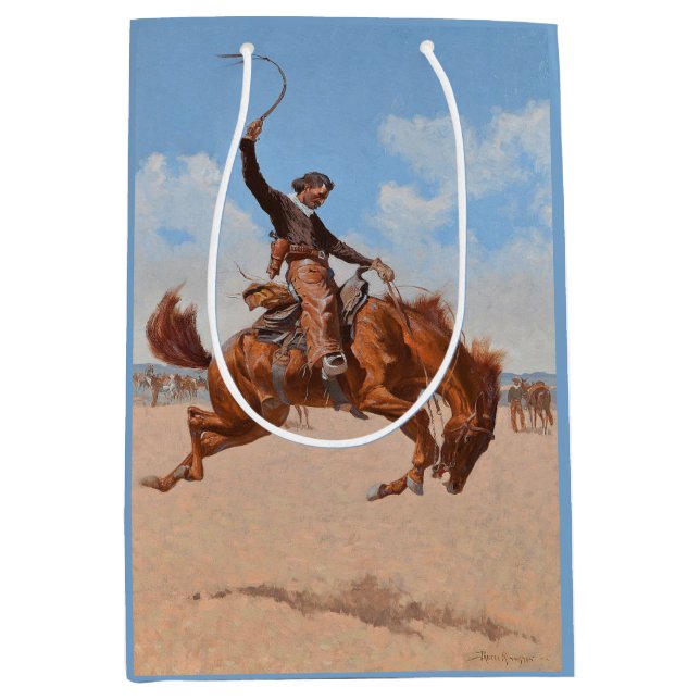 The Bronco Buster (von Frederic Remington) Mittlere Geschenktüte (Vorderseite)