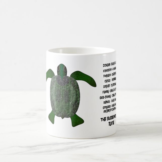 The bubble wrap turtle. (Chelonia anthropoceaenum) Kaffeetasse (Mittel)