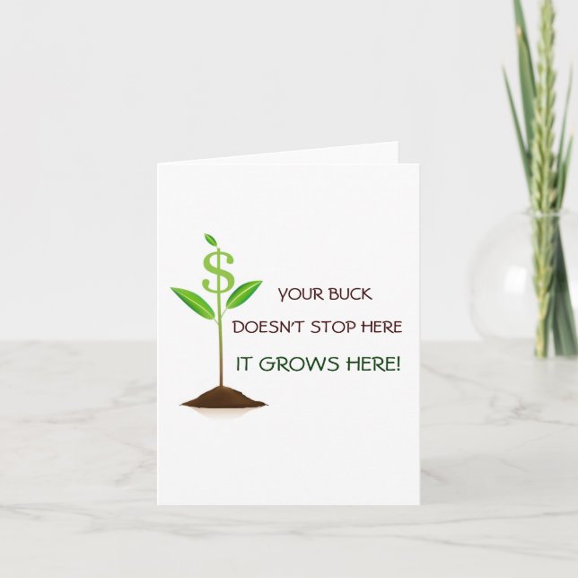 The Buck Doesn’t Stop Here Notecard Karte (Vorderseite)