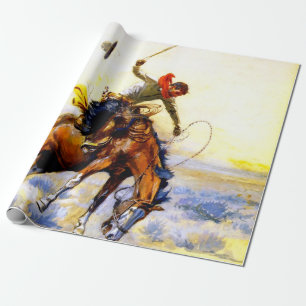 „The Bucker“ Western Art von Charles M. Russell Geschenkpapier