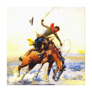 "The Bucker" Western Art von Charles M. Russell Leinwanddruck