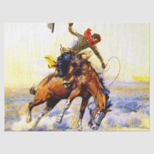 "The Bucker" Western Art von Charles M. Russell Seidenpapier