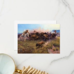 The Buffalo Hunt, No.39 von Charles M. Russell Dankeskarte