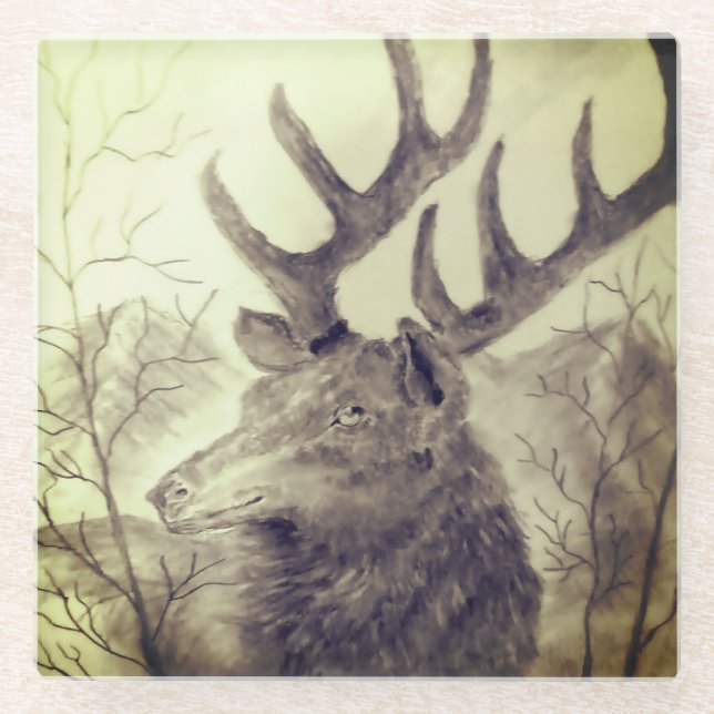 The Bull Elk Glasuntersetzer (Vorderseite)