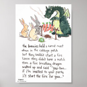 The Bunnies Held A Carrot Roast - poem poster