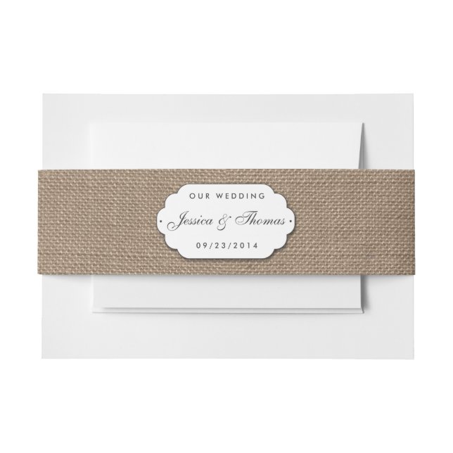 The Burlap & Lace Wedding Collection Einladungsbanderole (Vorderseite Beispiel)