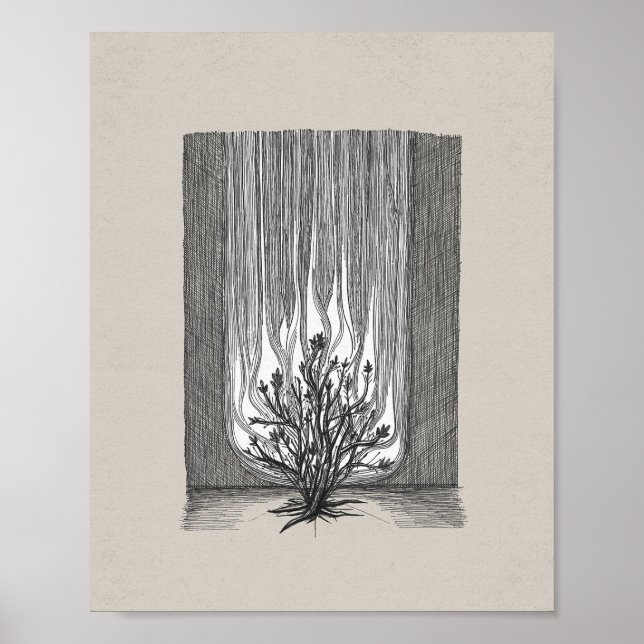 The Burning Bush - Moses Artwork Poster (Vorne)