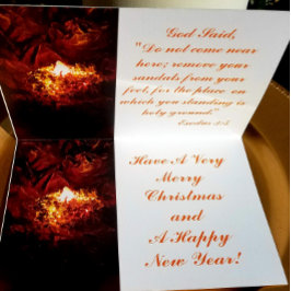 "The Burning Bush" Real Foil Holiday Card Folien Feiertagskarte