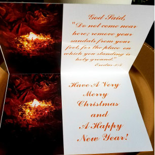 "The Burning Bush" Real Foil Holiday Card Folien Feiertagskarte