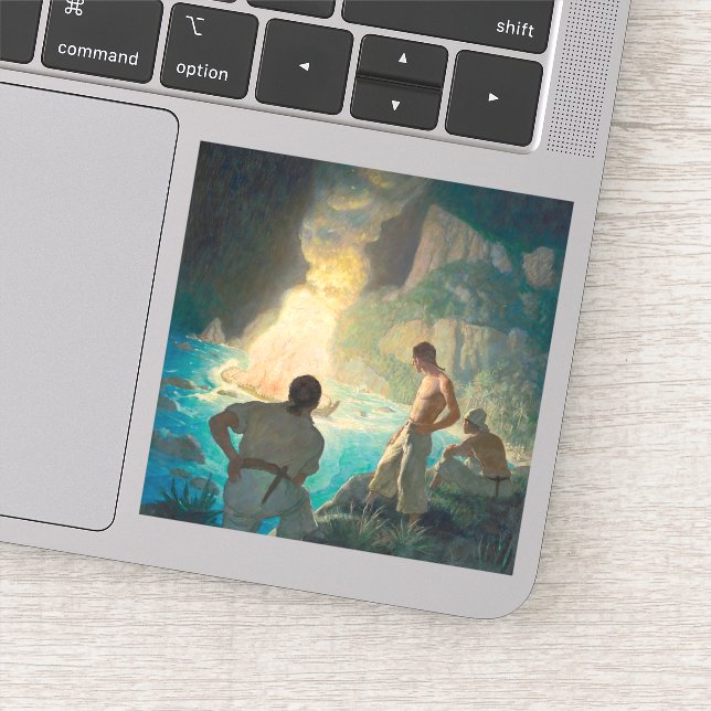 The Burning of the Bounty, 1940 by N. C. Wyeth Aufkleber (Detail)