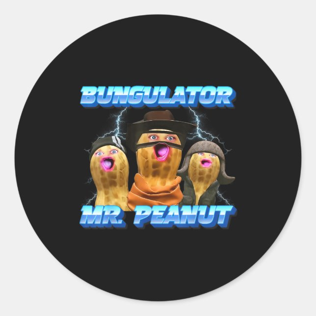 The Burnt Peanut Funny Goop Mr. Peanut Bungulator  Runder Aufkleber (Vorderseite)