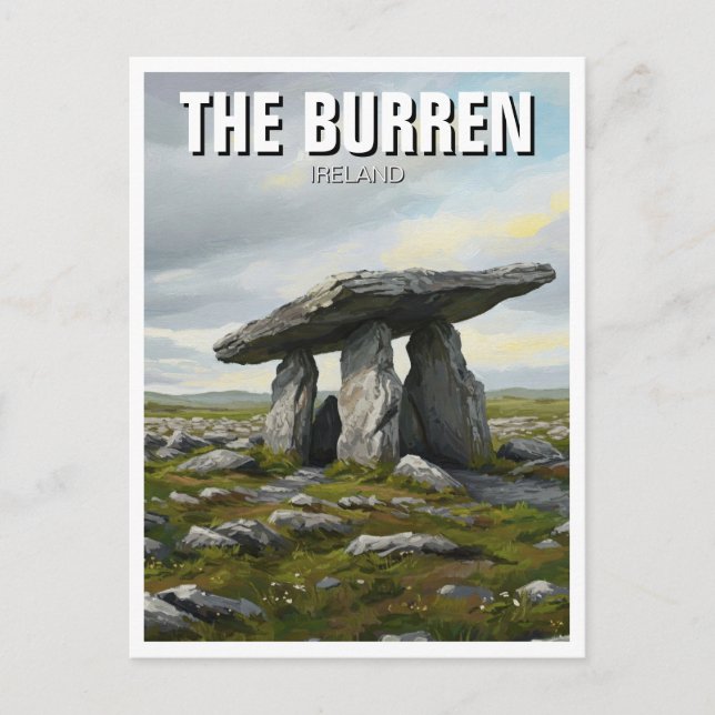 The Burren Ireland Poulnabrone Dolmen Travel Postkarte (Vorderseite)
