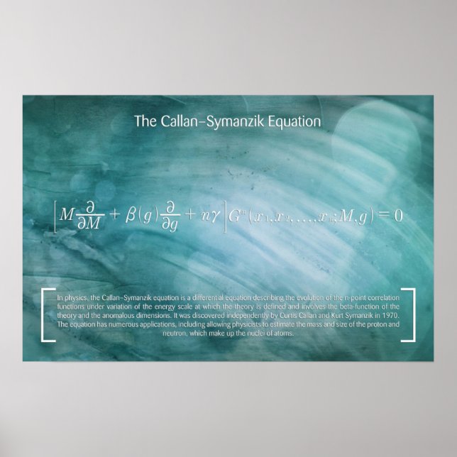 The Callan-Symanzik Equation - Math Poster (Vorne)