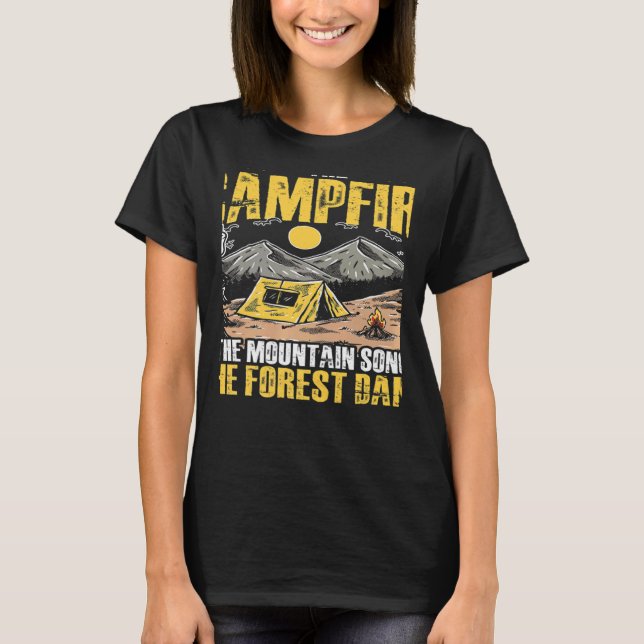 The Campfire Forest Camp Travel Hiking Camper Camp T-Shirt (Vorderseite)