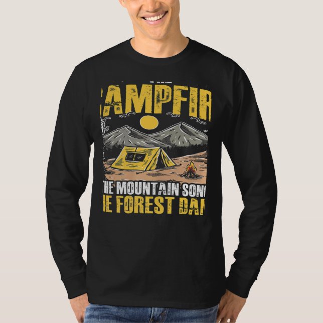 The Campfire Forest Camp Travel Hiking Camper Camp T-Shirt (Vorderseite)