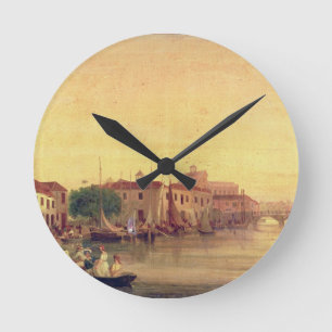 The Careenage, Bridgetown, Barbados, c.1848 Runde Wanduhr