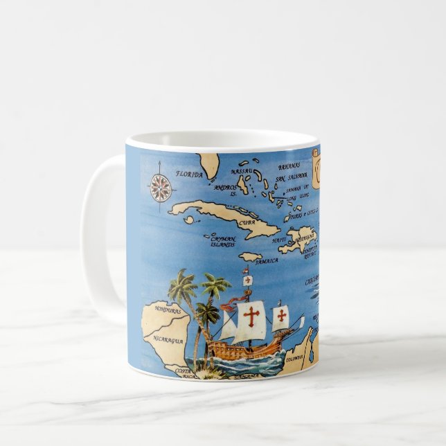 The Caribbean Map Mug Kaffeetasse (Vorderseite Links)