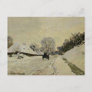 The Cart, oder Road under Snow at Honfleur, 1865 Postkarte