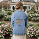 The Carved Heart Tree Wedding Collection Jeansjacke<br><div class="desc">Celebrate your wedding in style with this rustic "Just Married!" denim jacket. The design features a carved heart with easy to personalize template wording. Cherish the memories with your very own personalized wedding jacket. Matching wedding items can be found in the collection.</div>