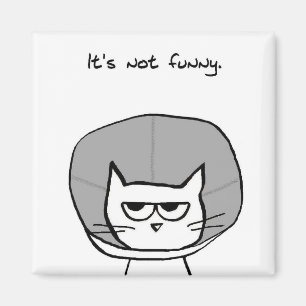 The Cat and the Cone of Shame - Funny Cat Magnet