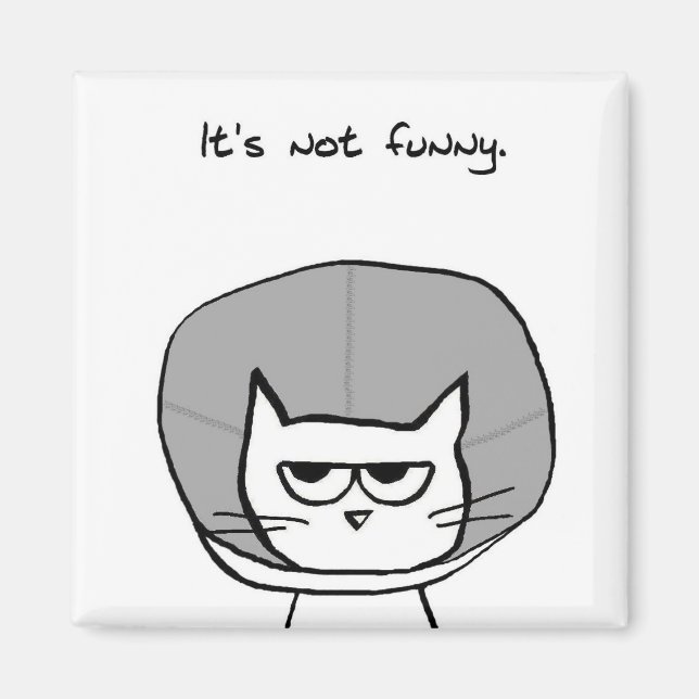 The Cat and the Cone of Shame - Funny Cat Magnet (Vorne)