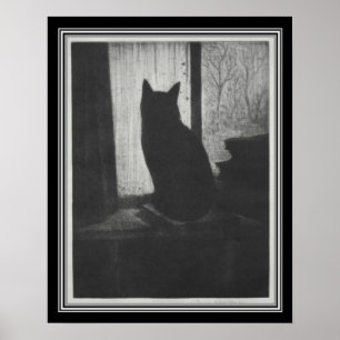 "The Cat" ca. 1900 von CRW Nevinson Poster