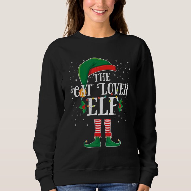The Cat   Elf Family Group Matching Christmas Paja Sweatshirt (Vorderseite)