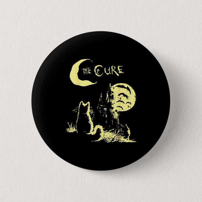 The Cat Gothic Retro Cat Lover Men Women Kids  Button (Vorderseite)