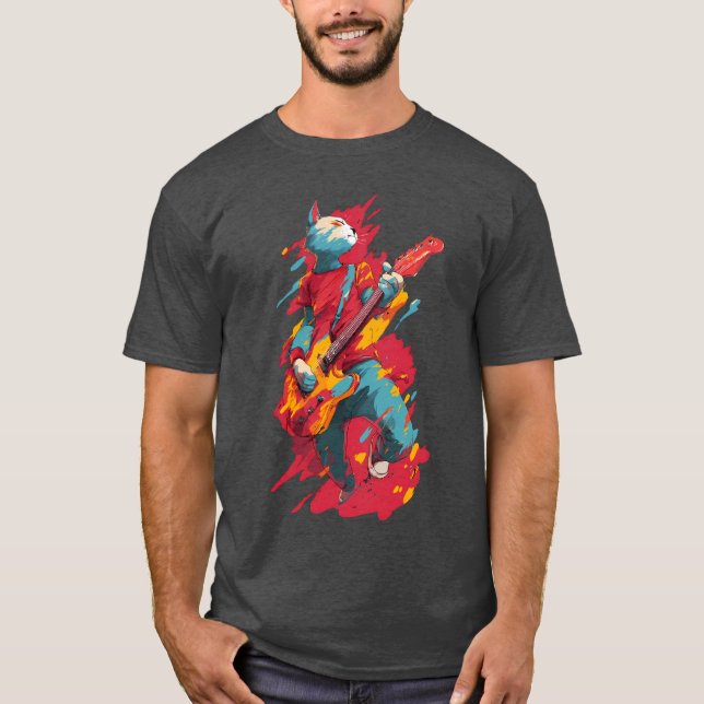 The cat guitarist T-Shirt (Vorderseite)