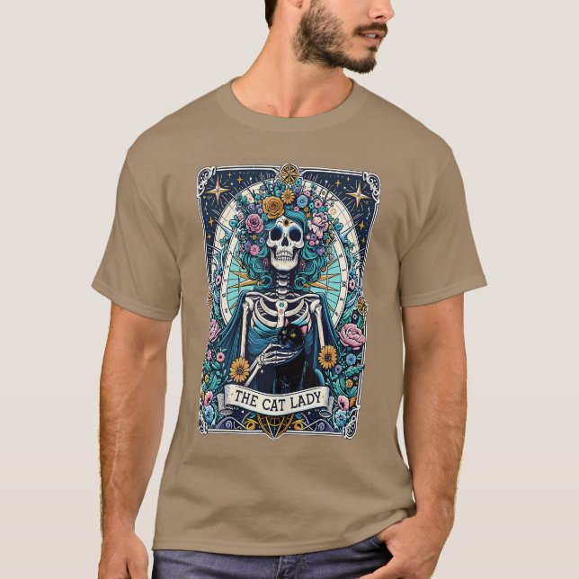 The Cat Ladyarot Card Skeleton Cat Mom Cat Lover f T-Shirt (Vorderseite)