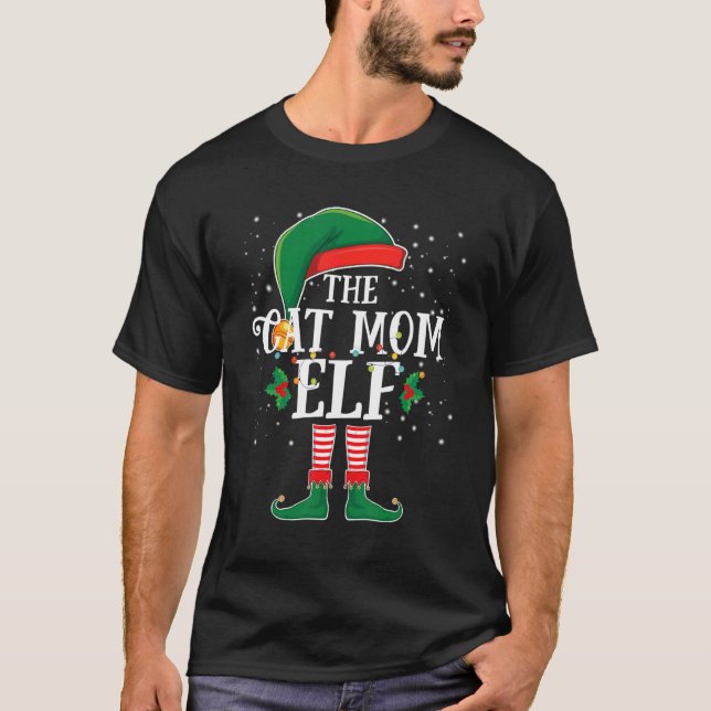 The Cat Mom Elf Family Group Matching Christmas Pa T-Shirt (Vorderseite)