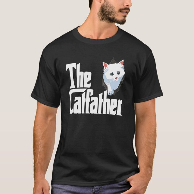 The Catfather Fathers Day Cat Dad Pet Owner T-Shirt (Vorderseite)