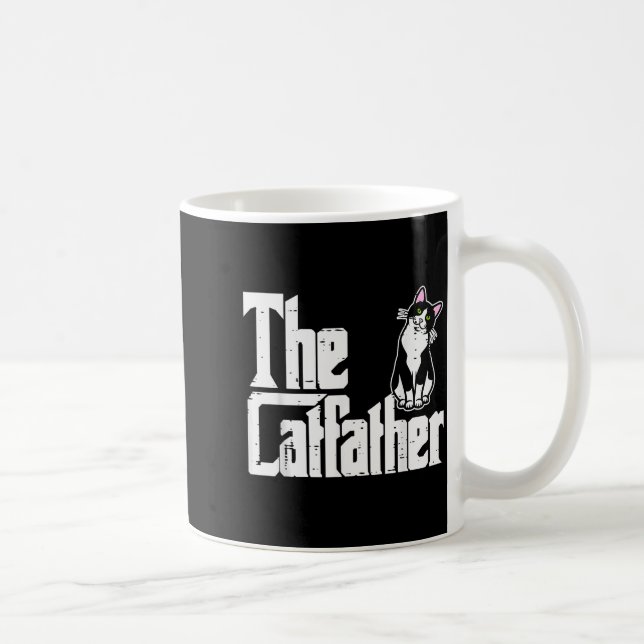 The Catfather Funny Kitten Cat Dad Fur Papa Daddy  Kaffeetasse (Rechts)