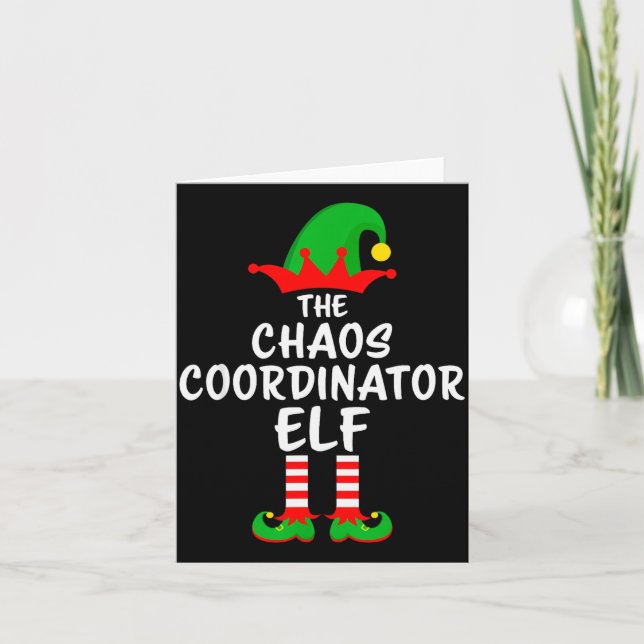 The Chaos Coordinator Elf Matching Family Christma Karte (Vorderseite)