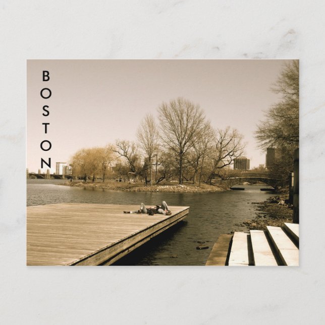 The Charles River Esplanade (sepia) Postkarte (Vorderseite)