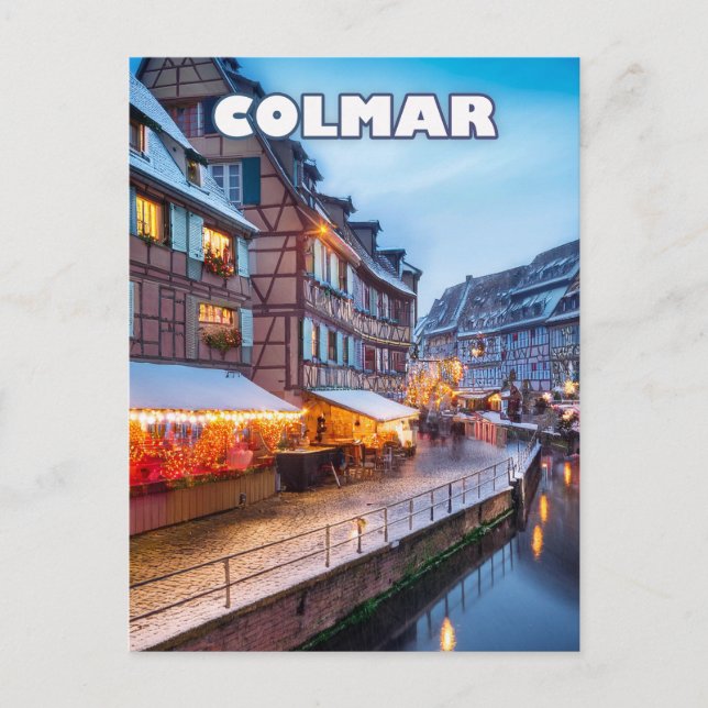 The charm of the Colmar Christmas market Postkarte (Vorderseite)
