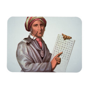 The Cherokee Scholar, Sequoyah (1776-1843) (Farbe Magnet