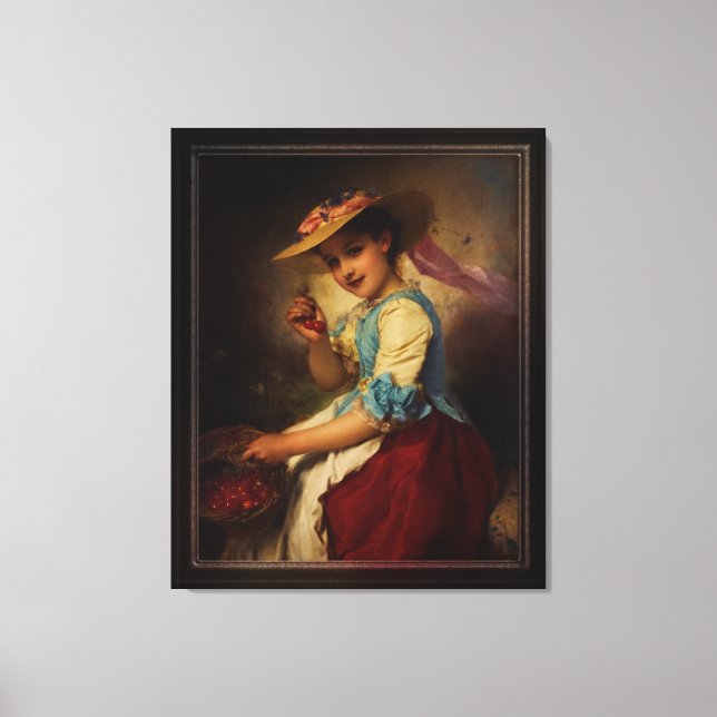 The Cherry Girl von Adolphe Piot Leinwanddruck (Vorderseite)