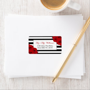 The Chic Modern Luxe Wedding Collection - Rote Ros Adressaufkleber