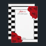 The Chic Modern Luxe Wedding Collection - Rote Ros Hinweiskarte<br><div class="desc">Feiern Sie stilvoll mit diesen schicken Ratenkarten. Das schlichte, aber stilvolle Design ermöglicht es Ihren Gästen, sich einen Ratschlag zu schreiben, damit Sie in den nächsten Jahren behalten und lesen können. Die Formulierung ist leicht zu personalisieren, sodass diese Karten schnell in Ratenkarten für Brautpartys, Verlobungen, Jubiläen, Abschlüsse und viele andere...</div>