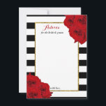 The Chic Modern Luxe Wedding Collection - Rote Ros Hinweiskarte<br><div class="desc">Feiern Sie stilvoll mit diesen schicken Ratenkarten. Das schlichte, aber stilvolle Design ermöglicht es Ihren Gästen, sich einen Ratschlag zu schreiben, damit Sie in den nächsten Jahren behalten und lesen können. Die Formulierung ist leicht zu personalisieren, sodass diese Karten schnell in Ratenkarten für Brautpartys, Verlobungen, Jubiläen, Abschlüsse und viele andere...</div>