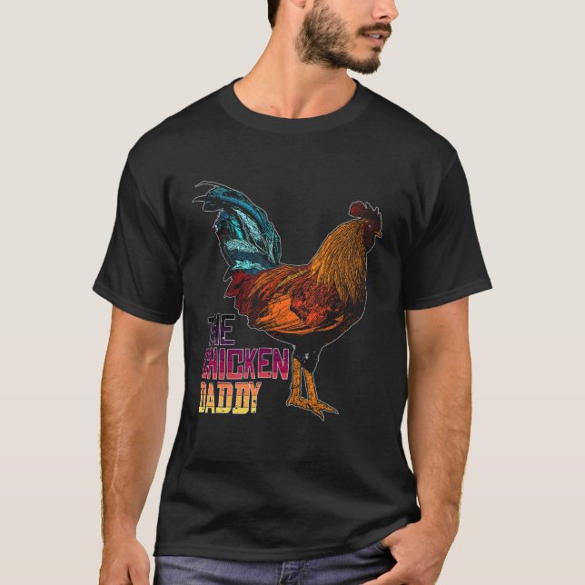 The Chicken Daddy Retro Colour Chicken Poultry Ani T-Shirt (Vorderseite)