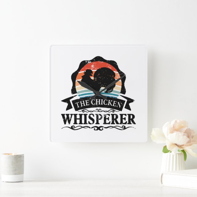 The Chicken Whisperer Funny Quadratische Wanduhr (Zuhause)