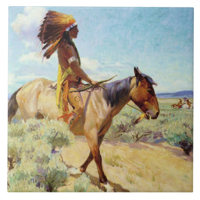 "The Chief" Western Art von W. Herbert Dunton Fliese (Vorderseite)