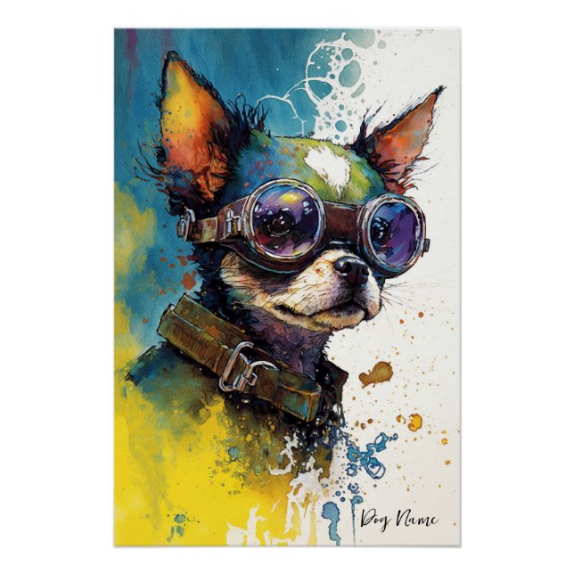 The Chihuahua Dog With Sunglasses - Composition002 Poster (Vorderseite)